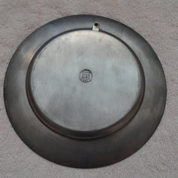 SKS Zinn 95% Pewter Plate The Poor Sparrow Der Arme Spatz German Vintage 8" - Picture 6 of 7
